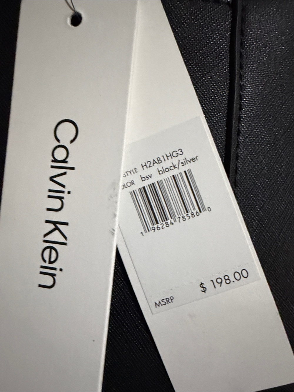 Calvin Klein Black Tote with Silver Chain Handles - Picture 2 of 16